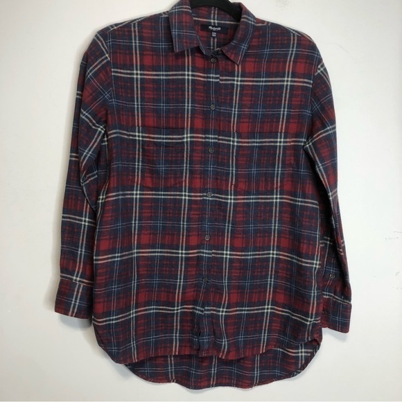 Madewell Flannel Oversized Boyshirt Button Up in Bainbridge Plaid, size XXS - Picture 3 of 12